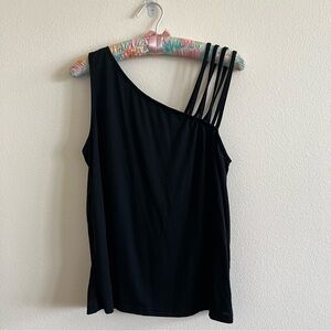 Cupshe One shoulder Black Shell Knit Top